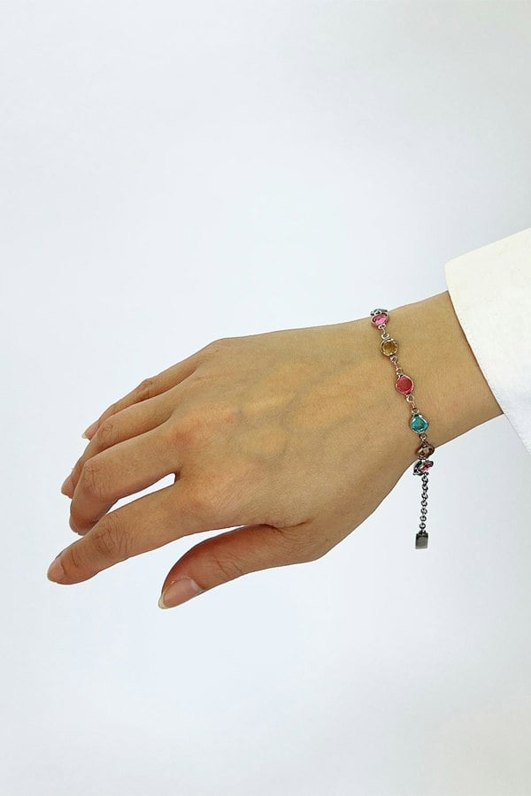 SVNX Round Crystal Bracelet in Multi - Gift Boxed