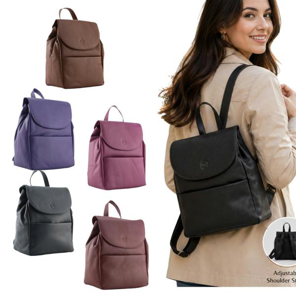 Mala Leather Anishka Plain Leather Small Backpack