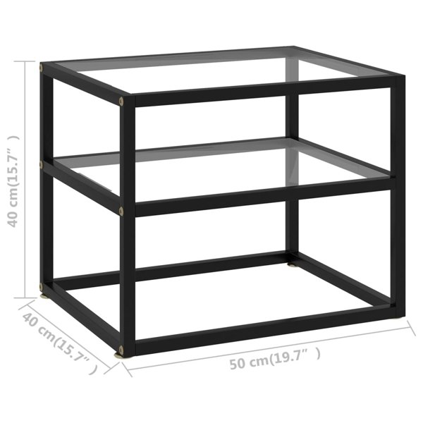 Berkfield Console Table Transparent 50x40x40 cm Tempered Glass
