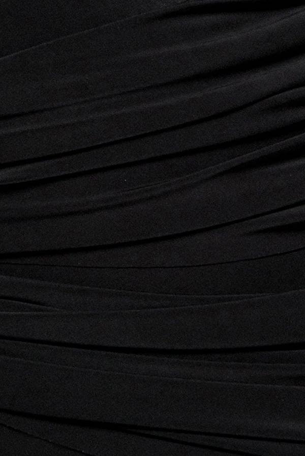 Off Shoulder Gathered Panel Soft Touch Maxi Dress - Black DR5087