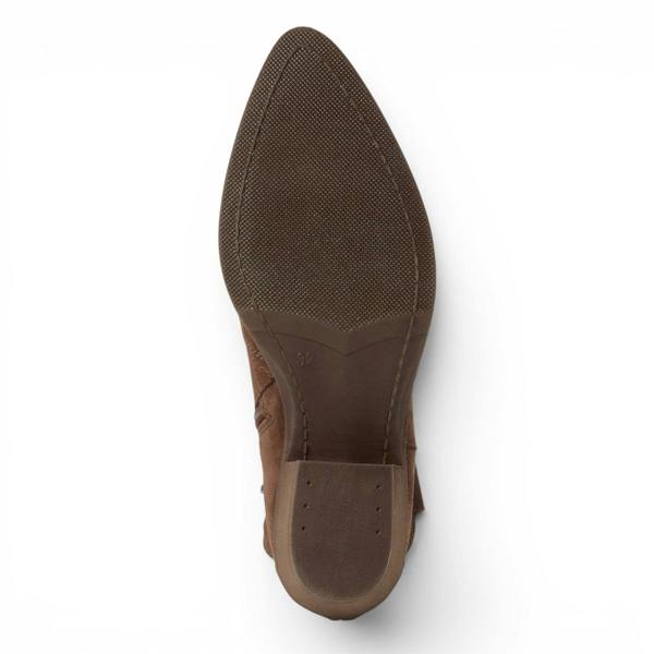 Tamaris Women’s Brown Suede Leather Cowboy Western Ankle Boots - 25702-41