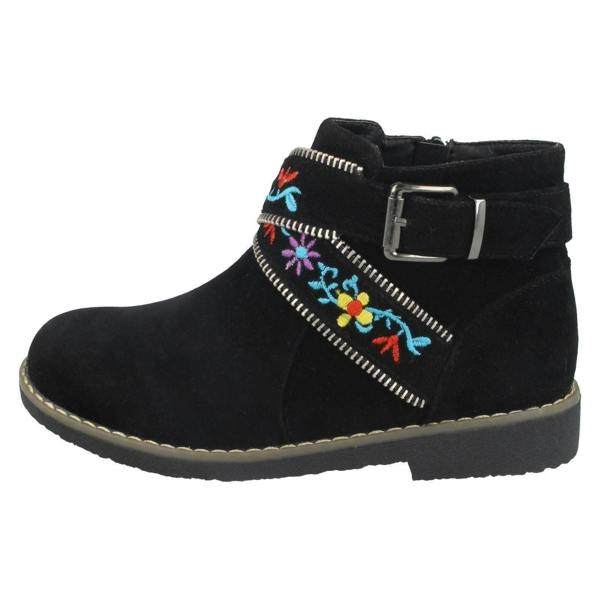 Spot On Girls Spot On Ankle Boots With Embroidered Flowers H5072