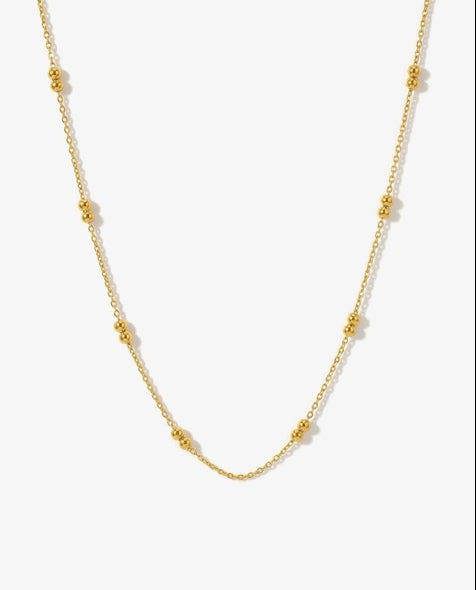 Elk & Bloom 14K Gold Double Beaded Satellite Chain Necklace