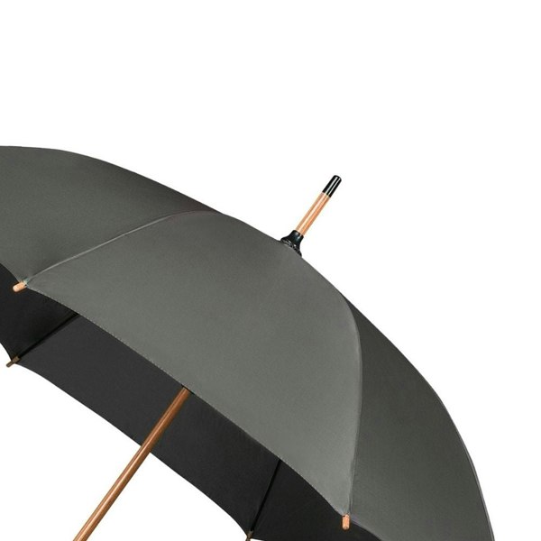 Grey Wood Stick Walking Umbrella Side Canopy