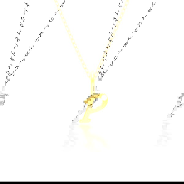 191P0787019 Alphabet Letter P Diamond pendant in 9ct Yellow Gold Front