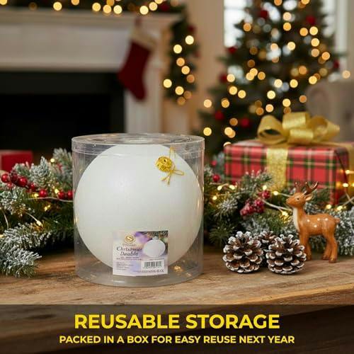 2cm White Glitter Christmas Bauble for Tree and Home Festive Display Decoration image 4