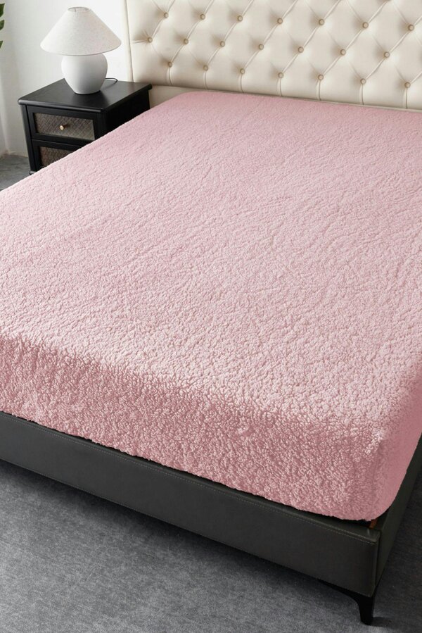 Ezysleep Winter Warm Soft Teddy Fleece Fitted Sheet - Pink