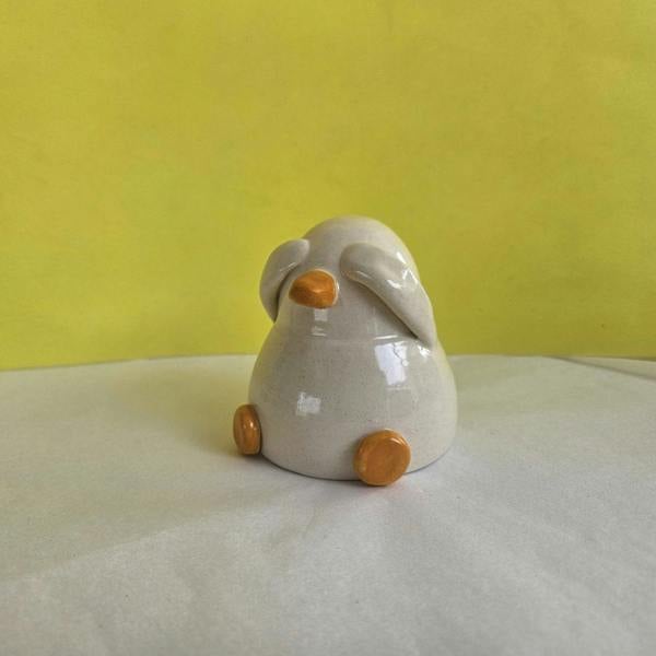 Handmade Shy Duck Ceramic Ornament – UK Made