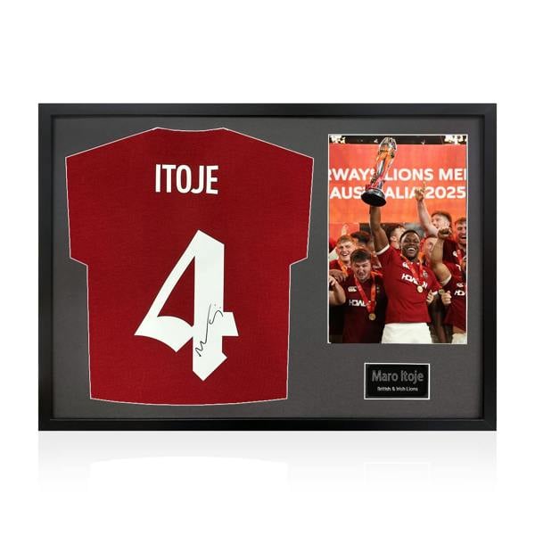 Maro Itoje Signed British & Irish Lions 2025 Shirt Classic Frame