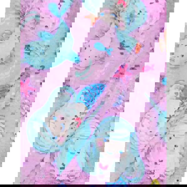 Cute Speedo Tots girls printed sun protection set in green pink with mermaid blanket