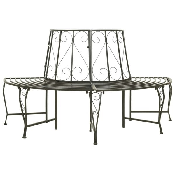 Berkfield Garden Half Round Tree Bench 160 cm Steel