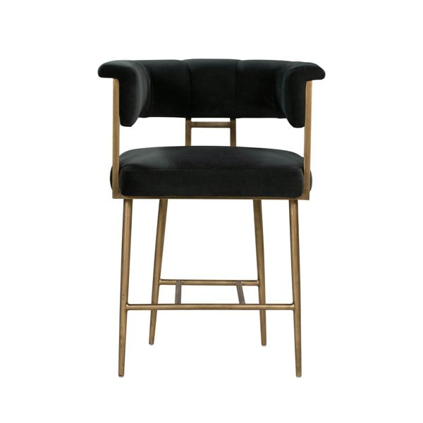 Furniture Edit Astrid Grey Velvet Counter Stool