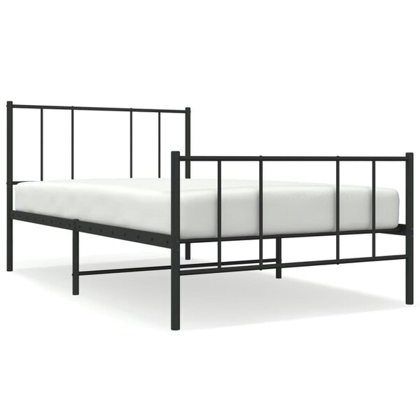 Berkfield Metal Bed Frame with Headboard and Footboard Black 100x200 cm
