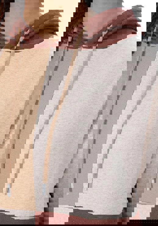 Smart Living Women's Polycotton Pullover Patchwork Hoodie Jacket - Toffee/ Chocolate