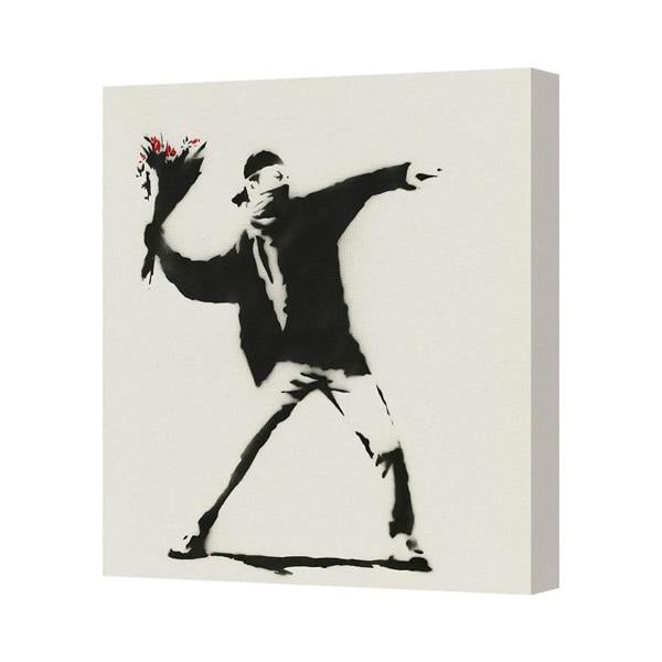 Benjamin Tate Design Bouquet Thrower Canvas Art Print In Black White Gallery Wrap