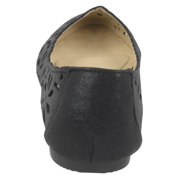 Spot On Ladies Spot On Flower Cut Out Ballerinas F80390