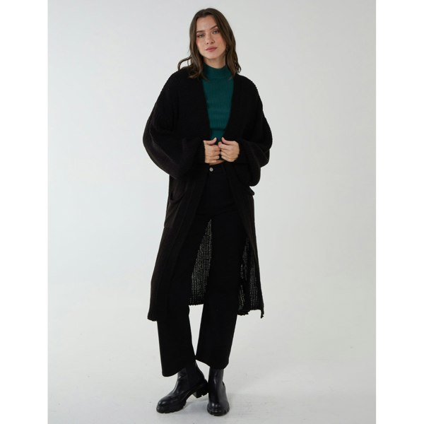 Blue Vanilla Edge to Edge Knitted Long Cardigan