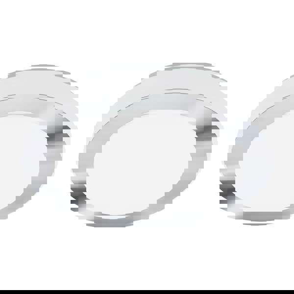 Wall Flush Ceiling Light Colour White Chrome Shade White Plastic Bulb LED 16W Loops