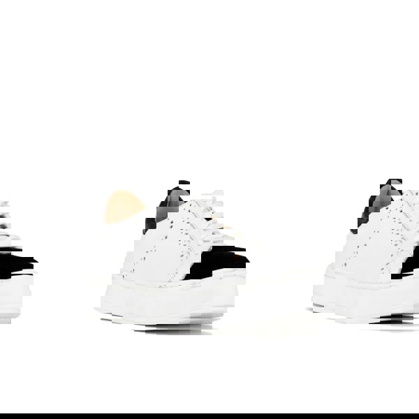 Embassy London Serena - Black & White - Women’s Leather Trainer with Brogue Details