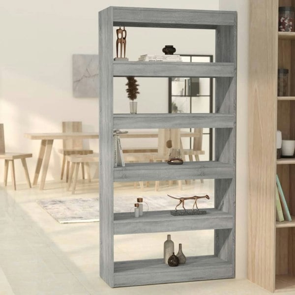 Berkfield Book Cabinet/Room Divider Grey Sonoma 80x30x166 cm Engineered Wood