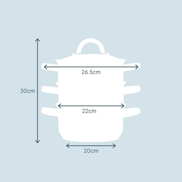 Cooks Professional 3 Tier Stainless Steel Steamer | 20cm