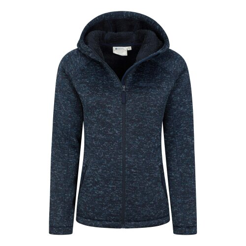 Mountain Warehouse Women's Nevis Faux Fur Lined Full Zip Hoodie - Navy - Navy - 22 UK - 100% Polyester