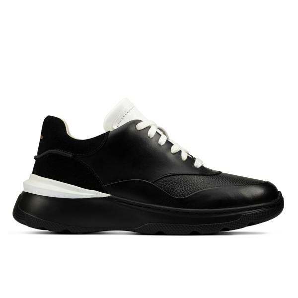 Clarks Womens/Ladies Sprint Lite Lace Leather Trainers - Black - 