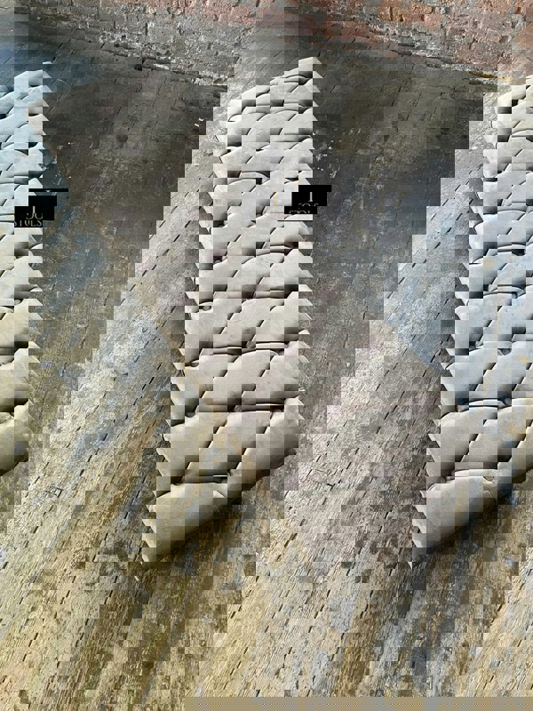 Rectangular Sand Coloured Chesterfield Footstool - ISTOOLS