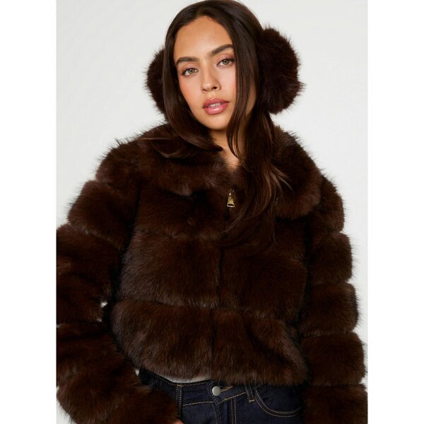 Pink Vanilla Faux Fur Cropped Coat