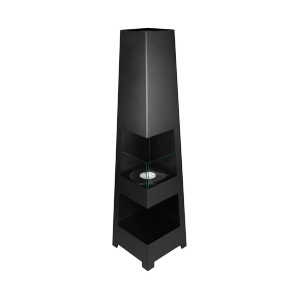 BIOFireplacesGMT Freestanding Bio Fireplace Pyramid Garden Black Matt Ventless