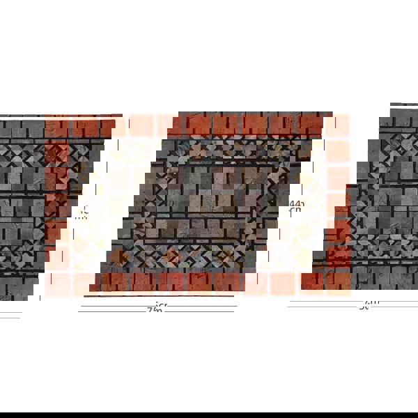 Nicoman Elegant Tile Effect Doormat - Red Edge