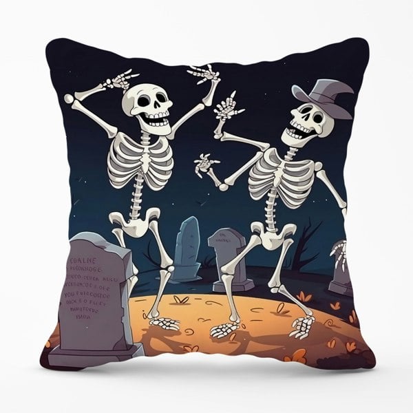 Warren Reed Skeletons Dancing Cushions