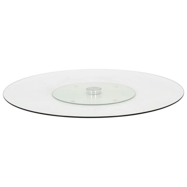 Berkfield Rotating Serving Plate Transparent 60 cm Tempered Glass