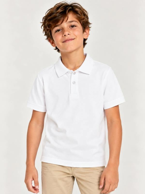 Childsplay Boys Short Sleeve Polo Shirt in White