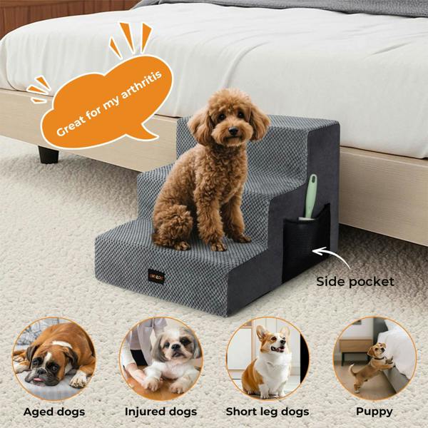 Skylos Dog Ramp Anti-Slip Washable Cover Pet Stairs Ladder Foam for Sofa Bed