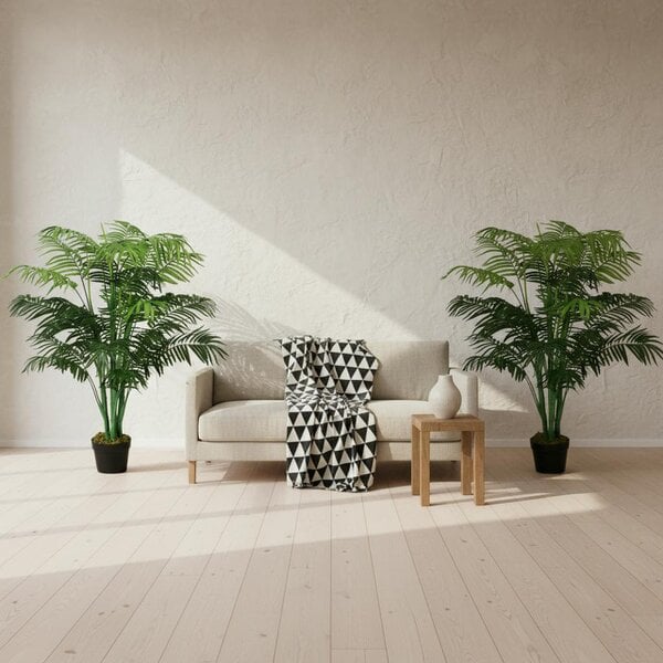 Wyld Haus Dimi Keha Pair Of Artificial Palm Style Trees In Pots 125cm