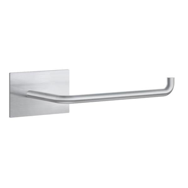 Brushed stainless steel toilet roll holder