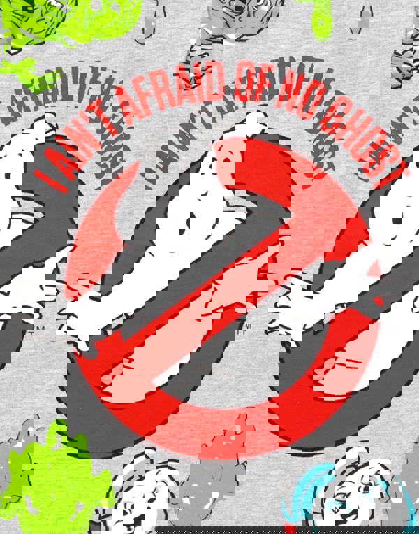 Ghostbusters Boys Grey I Aint Afraid Of No Ghost Placement Print Long Sleeve Long Leg Pyjama Set