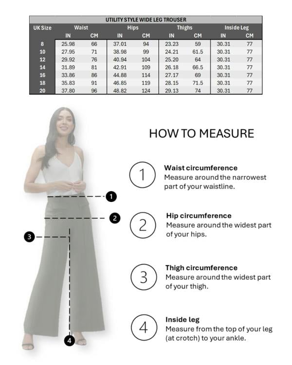 HotSquash Utility Style Wide Leg Trousers