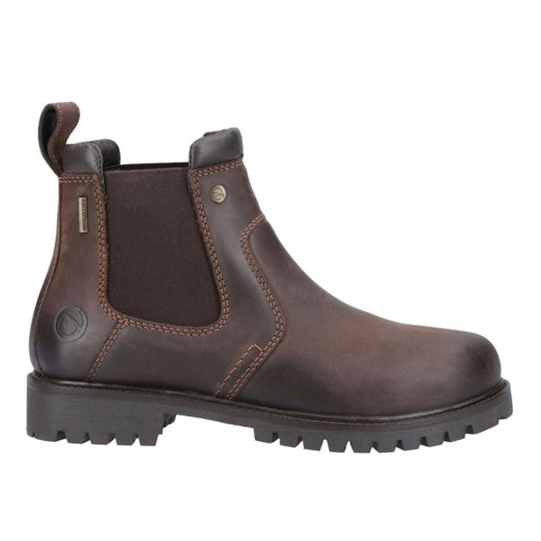 Cotswold Pamington Leather Women's Brown Flat Chelsea Boots
