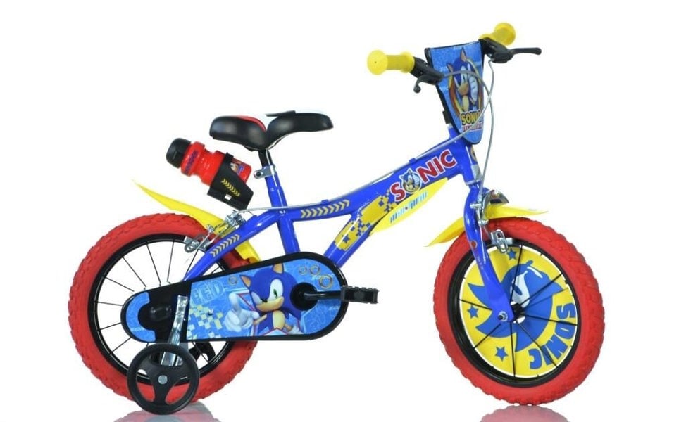 Dino Bikes Dino Sonic Kids 16" Wheel Bike - Blue/Yellow
