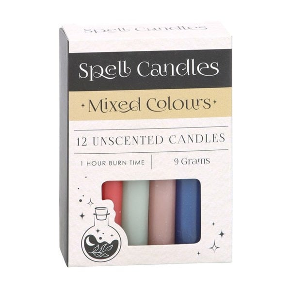 Serano Pack of 12 Mixed Colour Spell Candles
