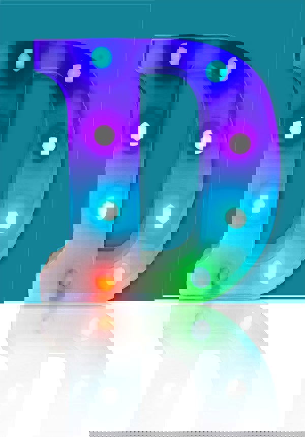 St Helens Battery Operated RGB Letter   With Remote Control Letter D