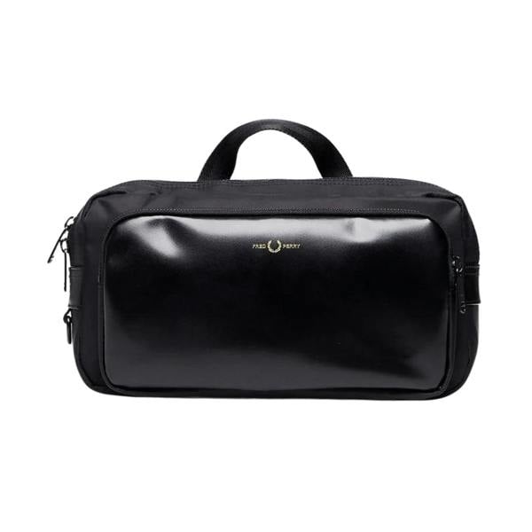 Fred Perry Nylon Twill Leather Cross Body Black Bag 1SZ