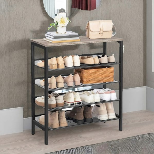 Rafaelo Mobilia 5-Tier Shoe Rack Greige