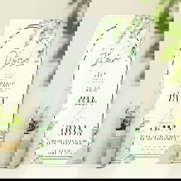 Personalised Memento Company Personalised Botanical Wedding Metal Sign