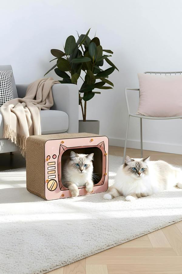 Living and Home Creative TV-Shaped Cat Scratcher Cat House