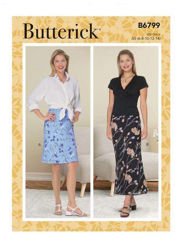 Butterick Sewing Pattern 6799, Skirts for Women, A5 (6-8-10-12-14) - Easy