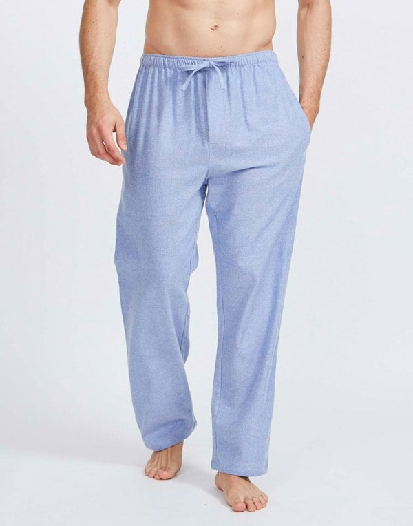 British Boxers Men's Brushed Cotton Pyjama Trousers – Staffordshire Blue Herringbone