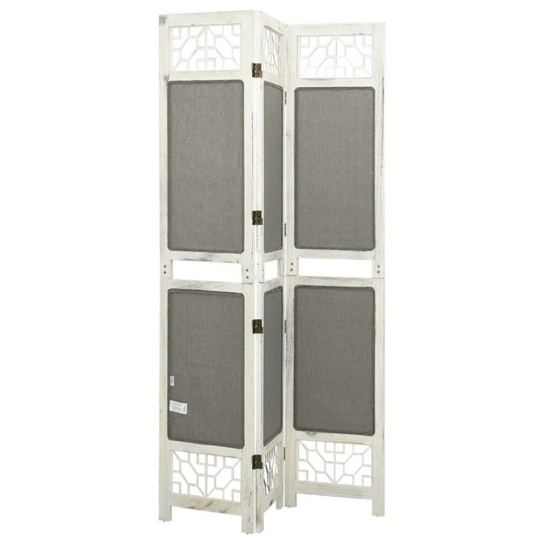 Berkfield 3-Panel Room Divider Grey 105x165 cm Fabric